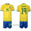 Conjunto (Camiseta+Pantalón Corto) Brasil Antony 19 Primera Equipación Mundial 2022 - Niño